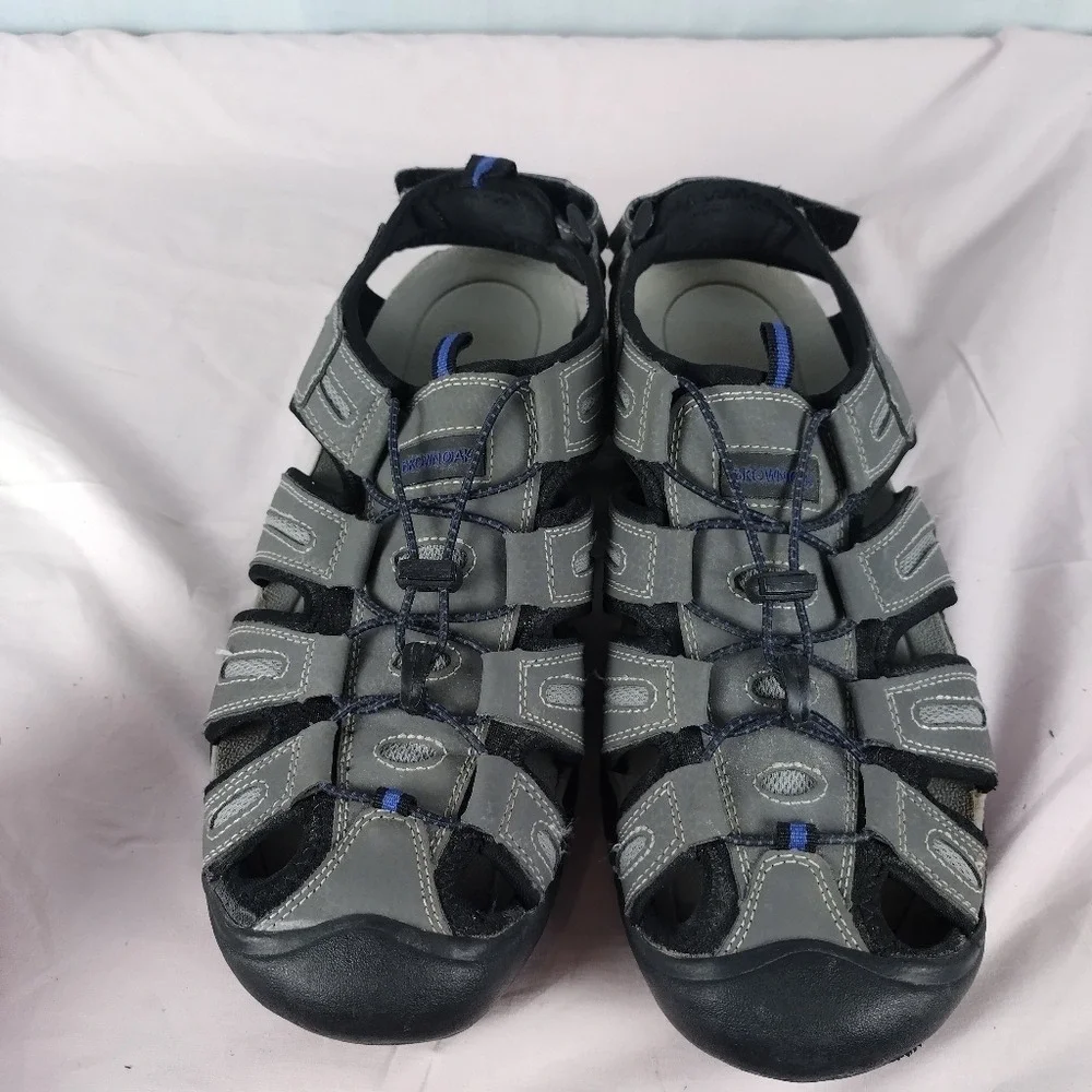 Brown Oak Sandals Mens Sz 13 Gray Walking Boating Hiking Outdoors Waterproof